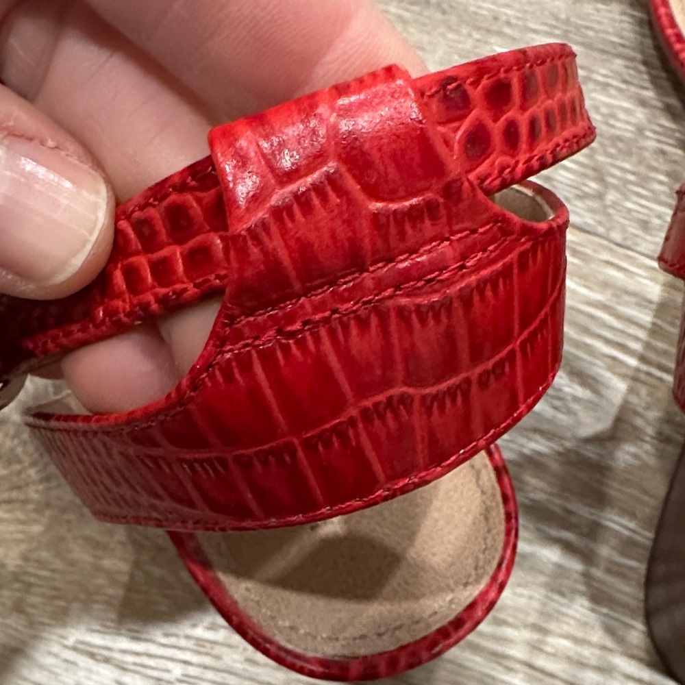 Aqua Red Croc-Patterned Heels - Picture 12 of 14